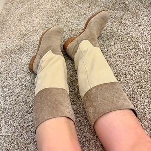 Louis Vuitton Beige Suede Boots with LV box